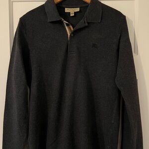 Burberry Men's Dark Gray Polo Shirt